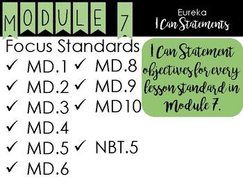 Preview of 2nd Grade - Eureka I Can Statements - Module 7 - All Lessons