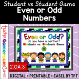 2nd Grade Even and Odd Numbers Powerpoint Game - 2.OA.3