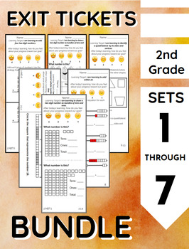 Preview of 2nd Grade Exit Tickets - BUNDLE - ALL 7 Sets