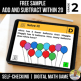 2nd Grade FREE Digital Math Game | Add and Subtract within 20