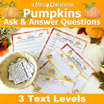 Preview of 2nd Grade Fall Halloween Pumpkins Reading Lesson RI.2.1 Ask & Answer Questions