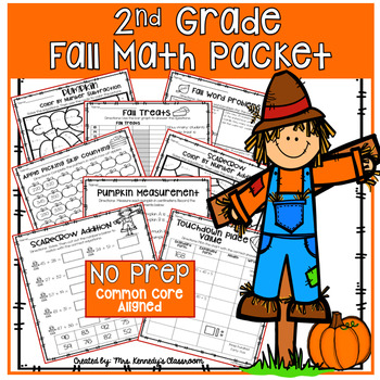Preview of 2nd Grade Fall Math NO PREP Packet