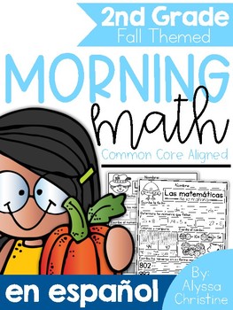 Preview of 2nd Grade Fall Morning Work in Spanish | Trabajo de la mañana