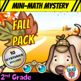2nd Grade Fall Packet of Mini Math Mysteries (Printable & 