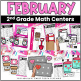 2nd Grade February Math Centers | Hands-On Task Cards & Ac
