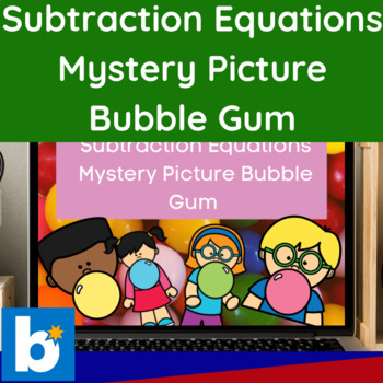 Preview of 2nd Grade-Find the Missing Term- Subtraction-Math-Bubble Gum Freebie- Digital