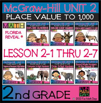 Preview of 2nd Grade Reveal Math Unit 2 Bundle  Place Value to 1,000