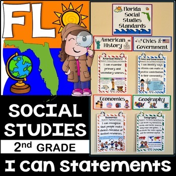 Preview of 2nd Grade Florida Social Studies Standards I Can Statements - Florida Standards