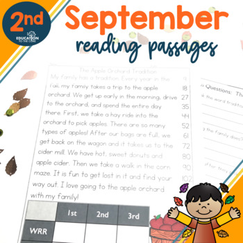 2nd Grade Fluency Passages for September by Education to 