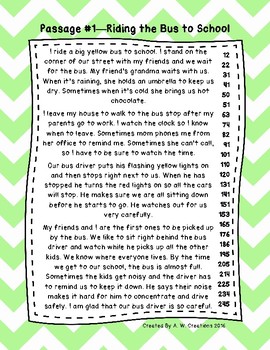 Preview of 2nd Grade Fluency Passages with Comprehension Questions FREEBIE