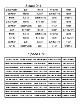 Preview of Fluency Speed Drill Template