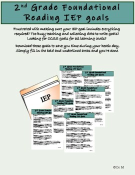 Preview of 2nd Grade Foundational Reading IEP goals