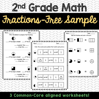 Preview of 2nd Grade Fractions Free Sample