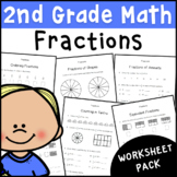 2nd Grade Fractions Worksheet Pack | Math Activities