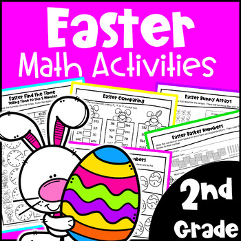 Preview of 2nd Grade Fun Easter Math Activities Worksheets: Printable & Digital
