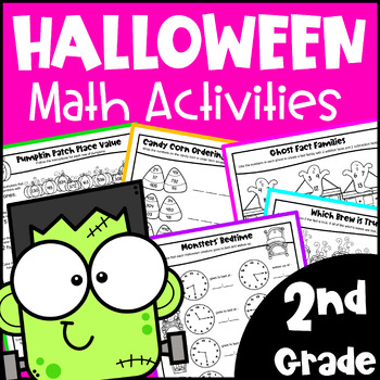 Preview of 2nd Grade Fun Halloween Math Activities Worksheets: Printable & Digital