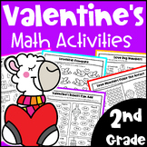 Fun 2nd Grade Valentine's Day Math Activities Worksheets: 