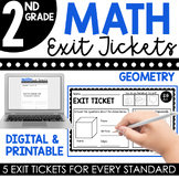 2nd Grade Geometry Exit Tickets (Exit Slips) | Printable &
