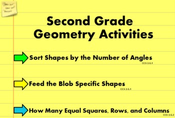 Preview of 2nd Grade Geometry Flipchart Activities