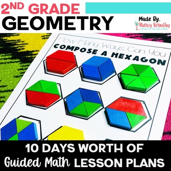 Preview of 2nd Grade Geometry Guided Math Unit w/ 2d and 3d Shapes Posters & Activities