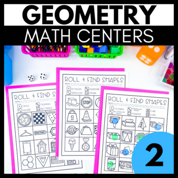 Geometry Math Centers for 2nd Grade - 2D & 3D Shapes by Lauren Ely