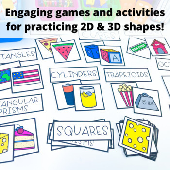 2nd Grade Geometry Math Centers - 2D & 3D Shapes by Mrs Ely's Classroom