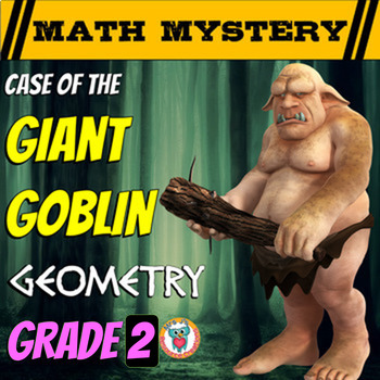 Preview of 2nd Grade Geometry Review Math Mystery Game 2D & 3D Shapes