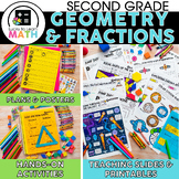 2nd Grade Geometry and Fractions Unit - 2D and 3D Shapes