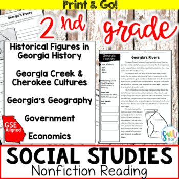 Preview of 2nd Grade Georgia Social Studies Reading Activities BUNDLE! (GSE Aligned)