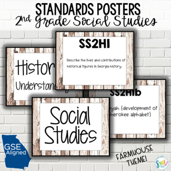 Preview of 2nd Grade Georgia Social Studies Standards Posters (GSE) I CAN!