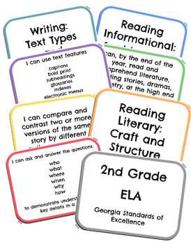 2nd Grade Georgia Standards of Excellence GSE I Can Statements | TPT