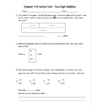 2nd Grade Go Math Chapter 4 Practice Test with Answer Sheet