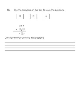 2nd Grade Go Math Chapter 6 Practice Test with Answer Sheet by Mrs Farvers Crew