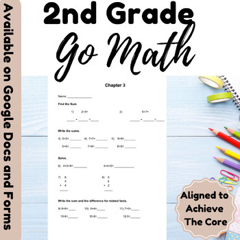 Preview of 2nd Grade Go Math Chapter Tests 