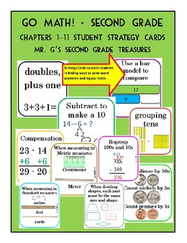 Preview of 2nd Grade Go Math! Student Strategy Cards