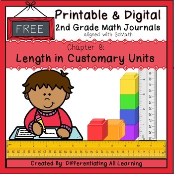 Preview of Math Journal Prompts for 2nd Grade: GoMath Chapter 8 (Length in Customary Units)