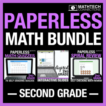 Preview of 2nd Grade Math Review Yearlong Paperless Google Classroom Math Curriculum