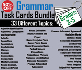 2nd to 5th Grade Grammar Task Cards Bundle: Nouns, Adverbs