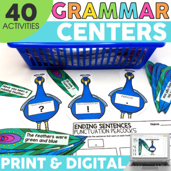 Preview of 2nd Grade Grammar Centers, Activities, Games