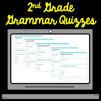 Preview of 2nd Grade Grammar Google Form Self Grading Assessment Bundle