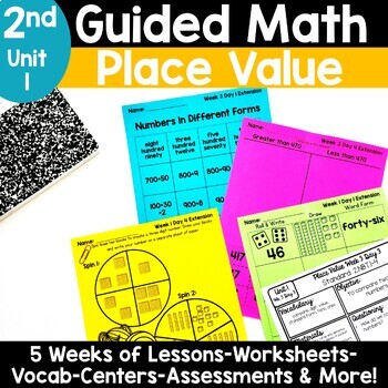 Preview of 2nd Grade Place Value 3 Digit Numbers Worksheets Games Activities