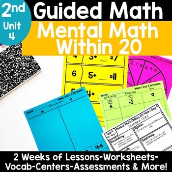 Preview of 2nd Grade Mental Math Strategies Within 20 2.OA.2 Worksheets Centers Activities