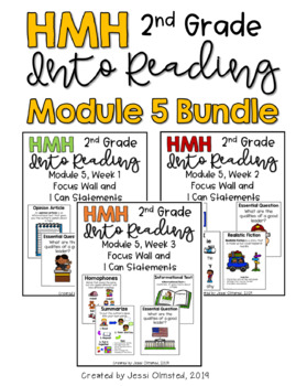 Preview of 2nd Grade HMH Into Reading MODULE 5 Focus Wall and I Can Statements *BUNDLE*