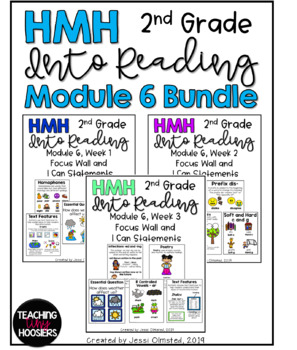 Preview of 2nd Grade HMH Into Reading MODULE 6 Focus Wall and I Can Statements *BUNDLE*