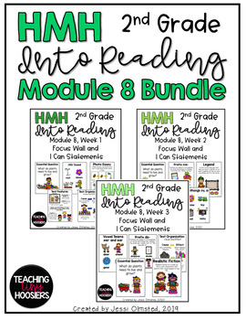 Preview of 2nd Grade HMH Into Reading Module 8 Focus Wall and I Can Statements *BUNDLE*