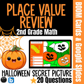 Preview of 2nd Grade Halloween Place Value Review Game in Google Slides & Boom Cards