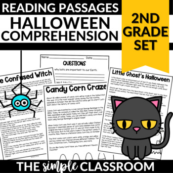 Preview of 2nd Grade Halloween Reading Comprehension Passages | October Reading