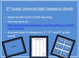 2nd Grade High Frequency Sight Word Pack - PP, List, and Cards