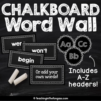 Preview of Editable Chalkboard Word Wall Classroom Decor Bundle