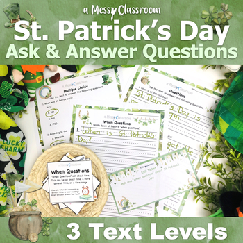 Preview of 2nd Grade History of St. Patrick's Day Reading Lesson RI.2.1 Ask Answer Question
